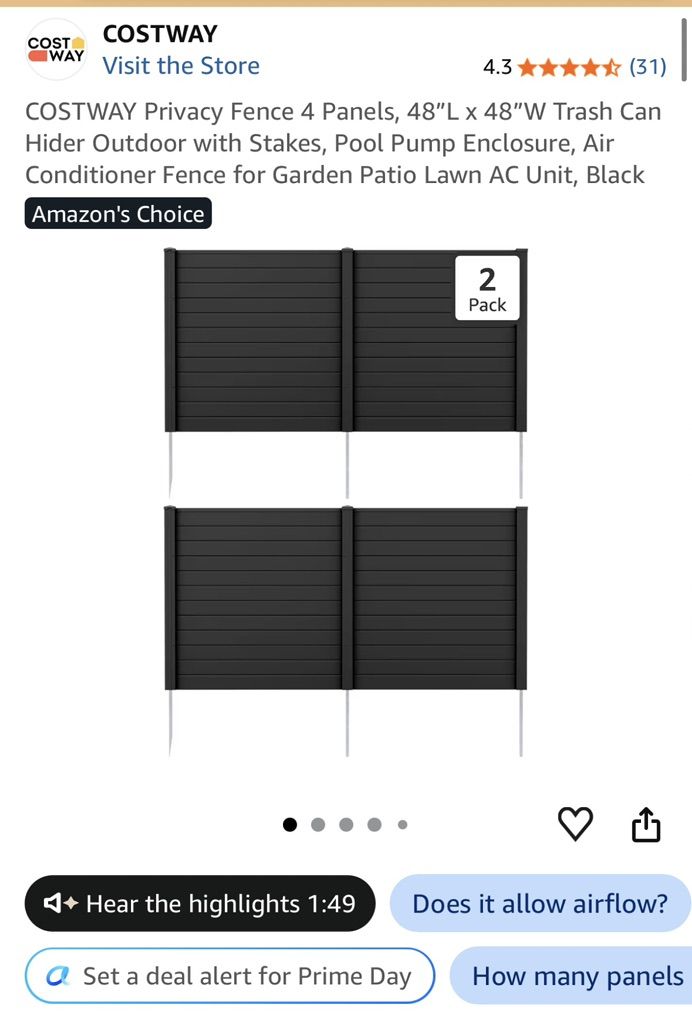 Privacy Fence 48x48  New in Box