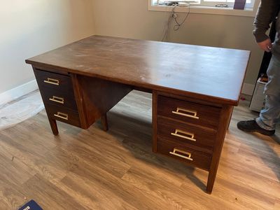 Solid Oak Modern Desk