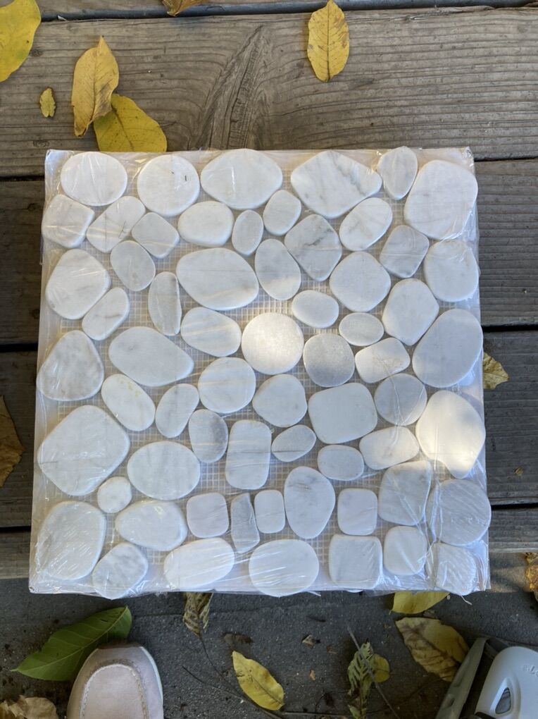 Marble Pebble Backsplash