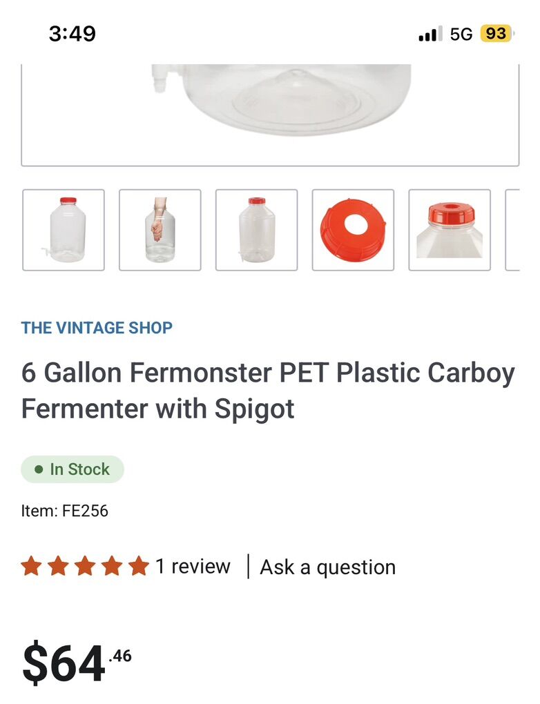 6 Gallon Fermonster With Spigot Beer Brewing