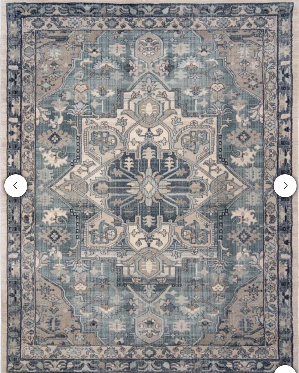 New. Bari Distressed Medallion Area Rug Blue/Beige 8' x 10' Vintage