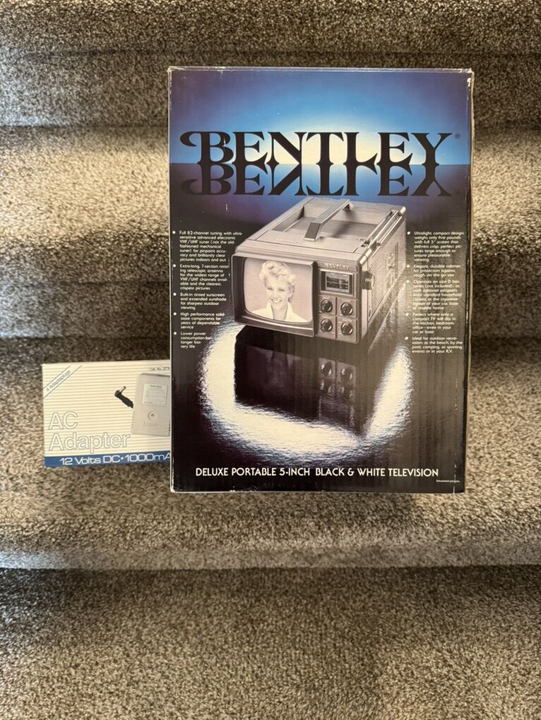 Bentley 5-in B & W Portable TV!