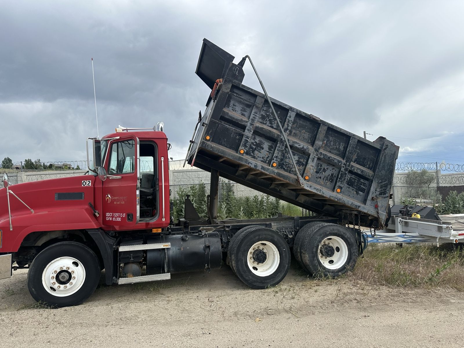 Dump truck and trailer 