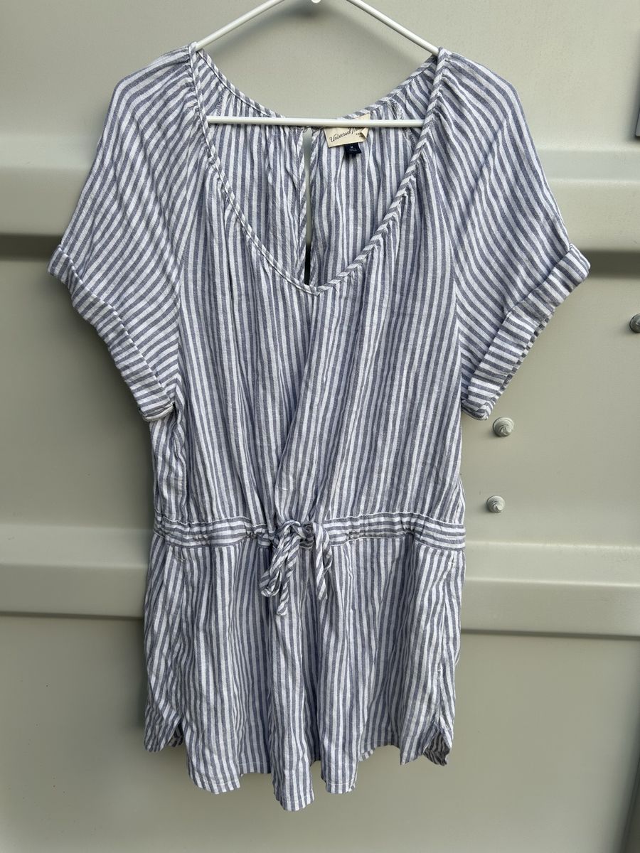 Universal Thread Women's Striped Short Sleeve Romper Size Medium