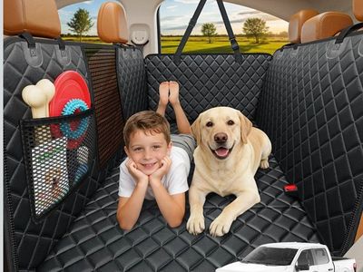 Hard Bottom Dog Backseat Extender - Spacious, Anti-Scratch, Waterproof Car Seat Cover for Pets