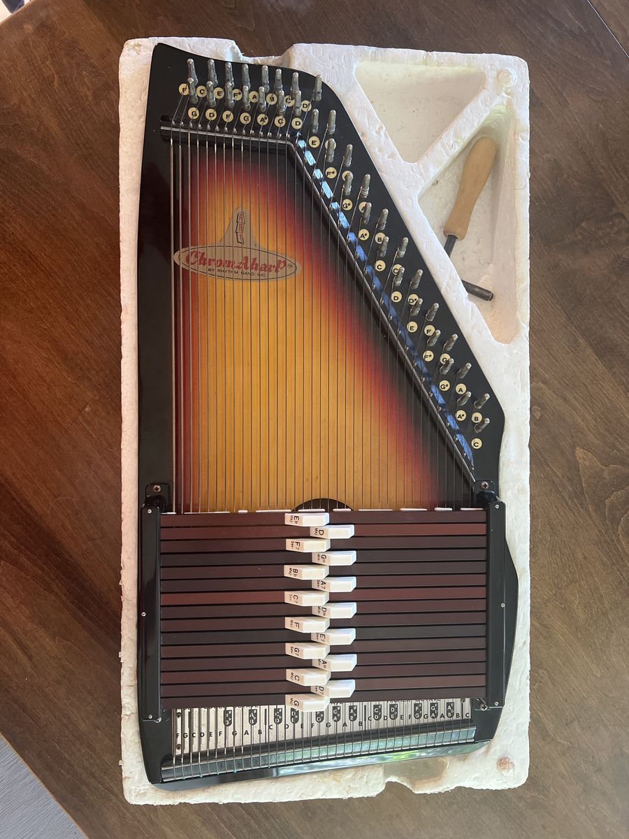 ChromAharp Autoharp by Rhythm Band Inc. - Vintage Musical Instrument with Tuning Wrench