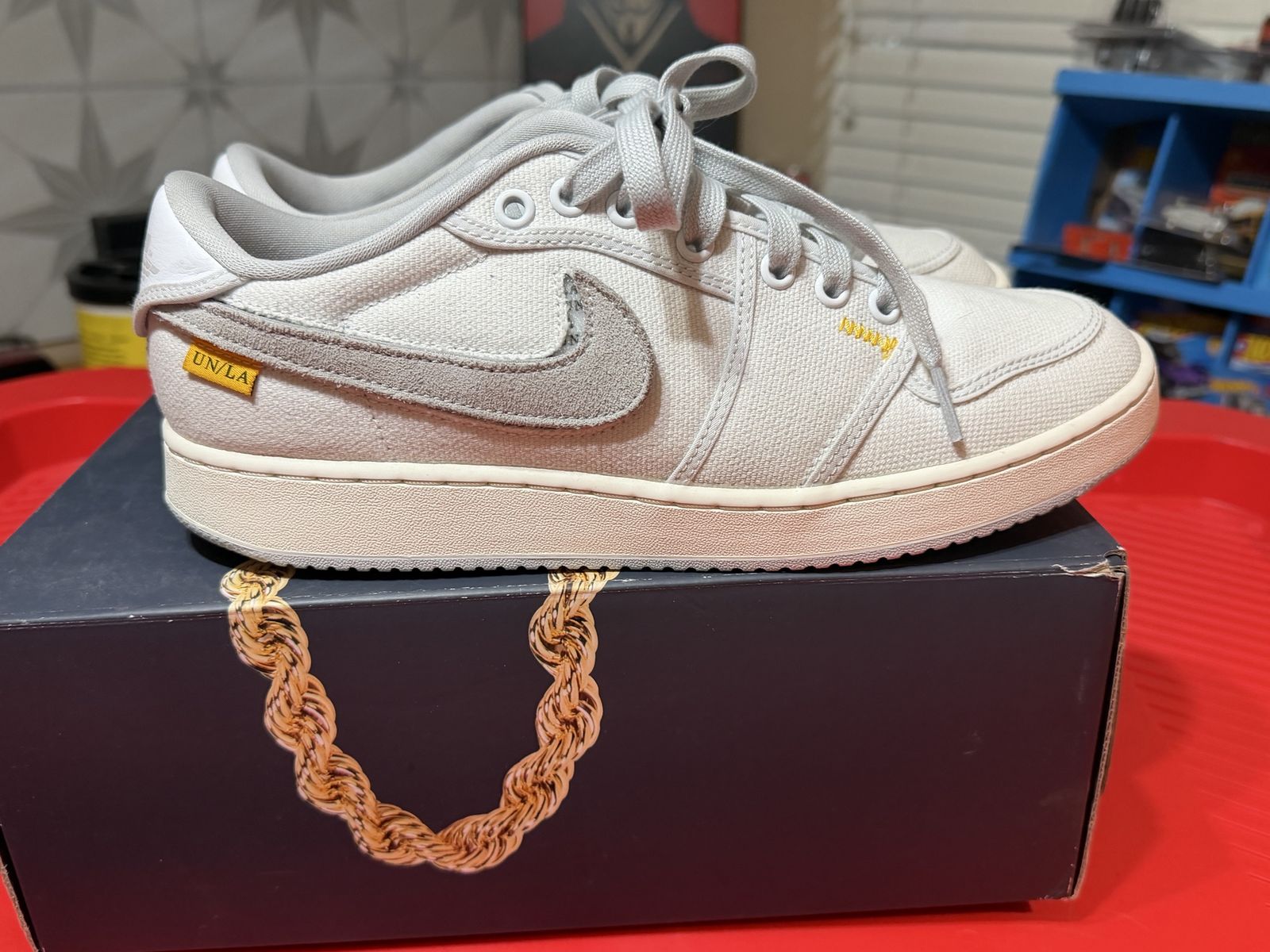 Nike AJKO Low SP Union Sail Light Smoke Grey DZ4764-100 Men's Size 9.5
