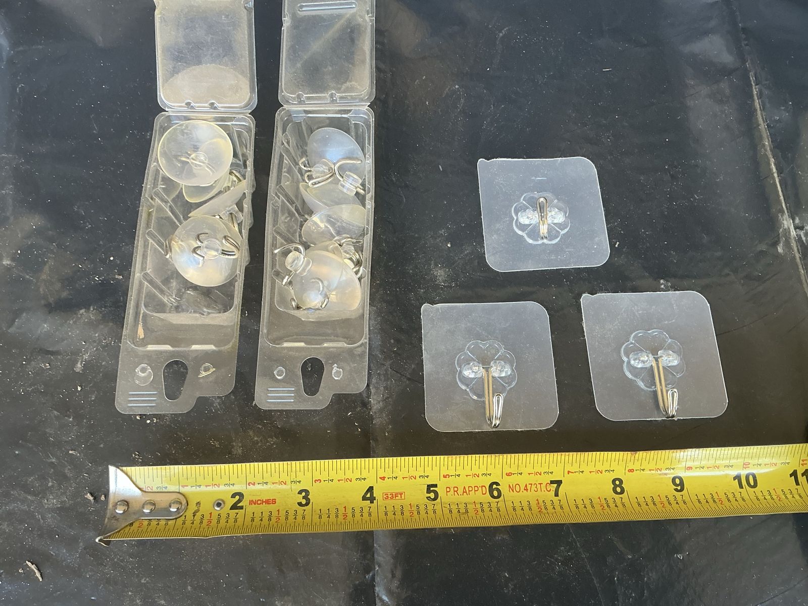 Clear Suction Cup Hooks & Adhesive Hooks - Assorted Set for Home Organization, 14 Total