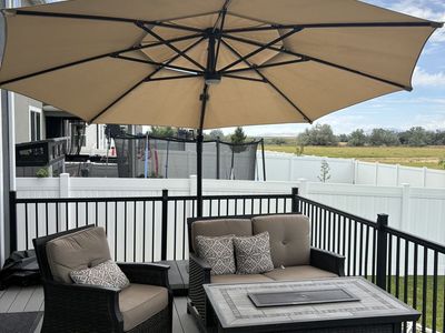 Patio set with fire pit