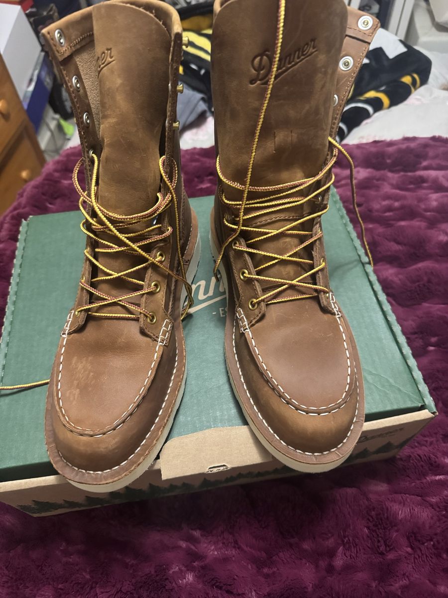 DANNER BULL RUN MOC TOE 8” BOOTS TOBACCO COLOR 9.5 USA SIZE/MADE