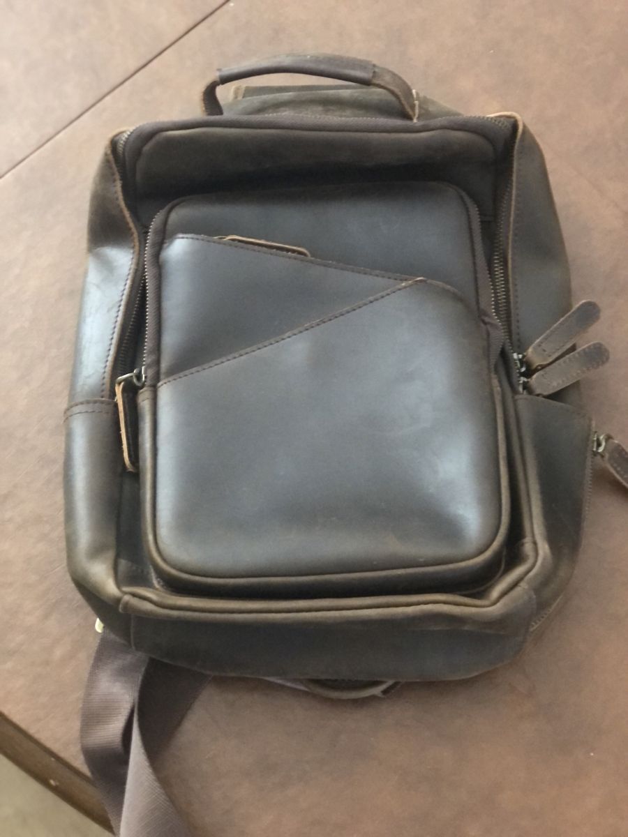 Vintage Full Grain Leather Sling Backpack Brown Laptop Bag