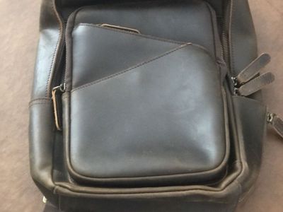 Vintage Full Grain Leather Sling Backpack Brown Laptop Bag