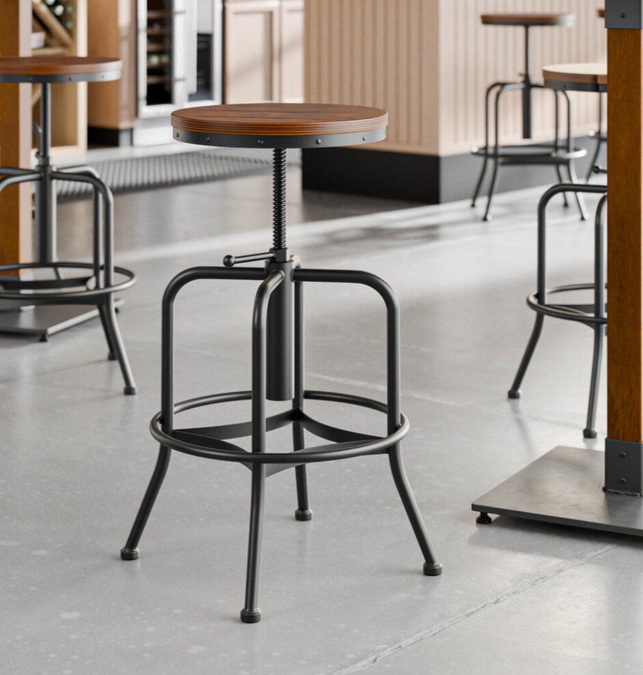 Nice New Industrial Style Rustic Adjustable Bar Stool 