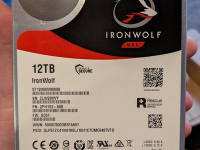 Seagate IronWolf Pro NAS 12TB Hard Drive ST12000VN0008-2PH103 SATA 6Gb/s 7200 RPM, 256MB Cache