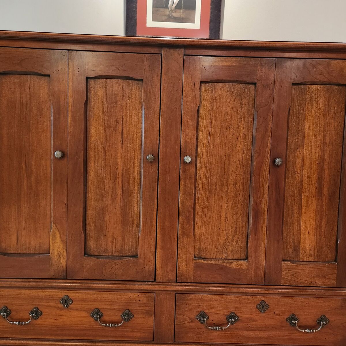 Stunning solid cherry wood entertainment center p