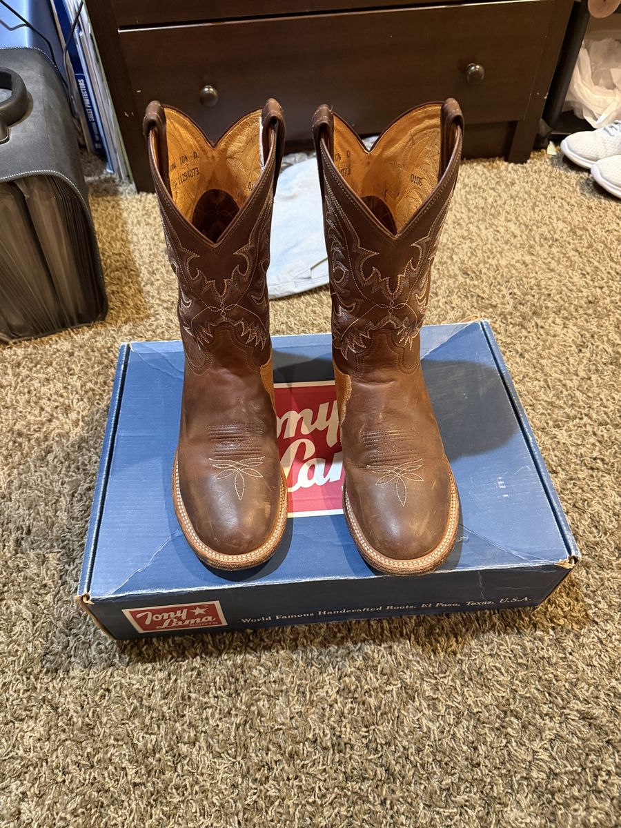 Vintage Tony Lama CT2023 Aztec Shrunken Shoulder Boots - Size 10.5D