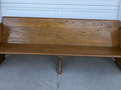 Vintage Oak Church Pew Bench