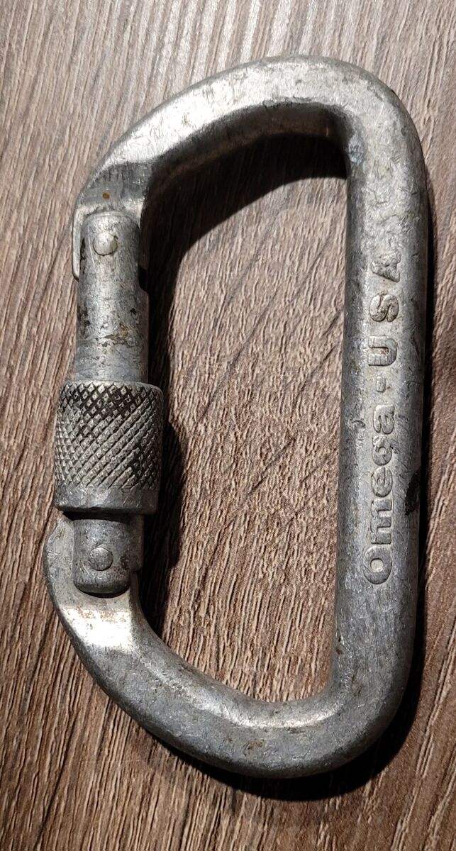 Vintage Omega-USA screw-locking carabiner.