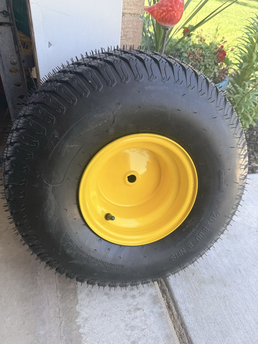 Wiltire 20x8.00-8 Lawn Mower Tire & Wheel Assembly (2-Pack) - 3/4" Bore, 3.5" Offset Hub