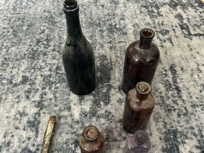 Old bottles and an old knife
