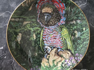 Red-Fan Parrot Limited Edition Plate by Komod H. Hack from The Exotic Birds of Tropique
