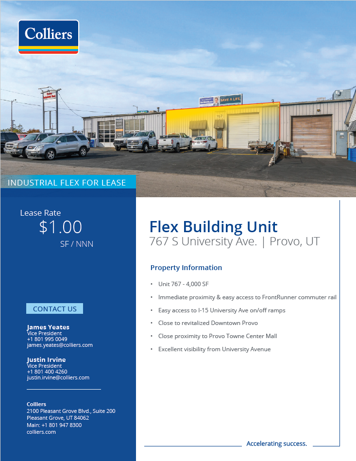 Flex/Warehouse/Industrial Unit for Lease in Provo - 4000 SF