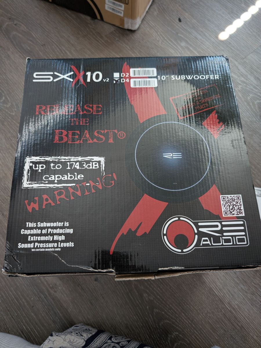 RE Audio SXX v2 10 inch 4ohm DVC 1200 watts RMS new in the box
