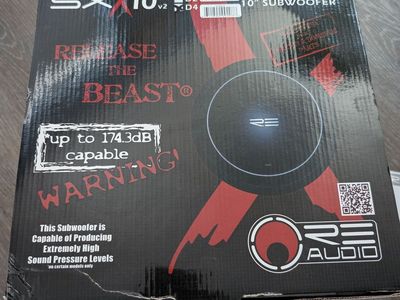 RE Audio SXX v2 10 inch 4ohm DVC 1200 watts RMS new in the box