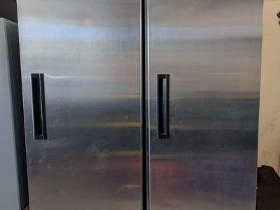 2 x Arvesta Stainless Steel Commercial Reach-In Refrigerator Freezer