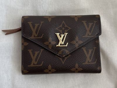 Louis Vuitton Monogram Wallet/ Key Pouch/Holder with Gold-Tone LV Logo