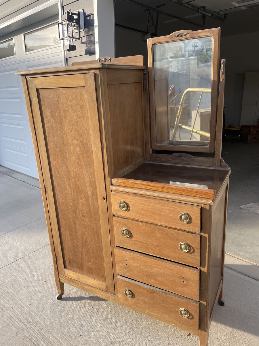 Antique 1930s Wardrobe Dresser