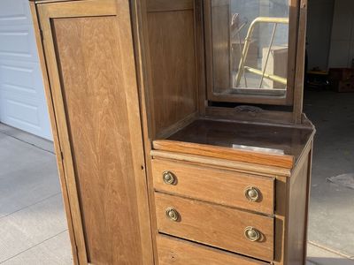 Antique 1930s Wardrobe Dresser