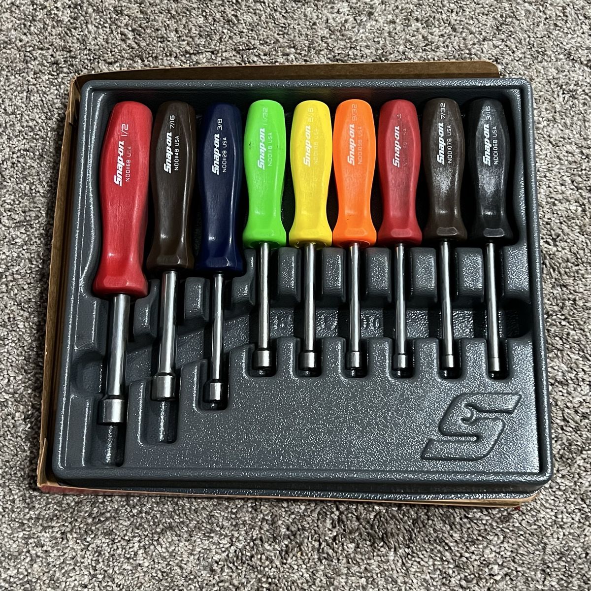 Snap-On: 9pc SAE Nut Driver Set (3/16-1/2") - 6 Point