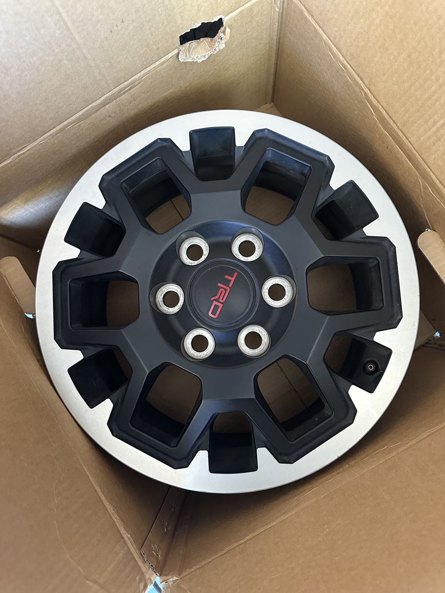 Toyota TRD 17" Black/Silver Wheels - Set of 4, Excellent Condition from 2024 Tacoma