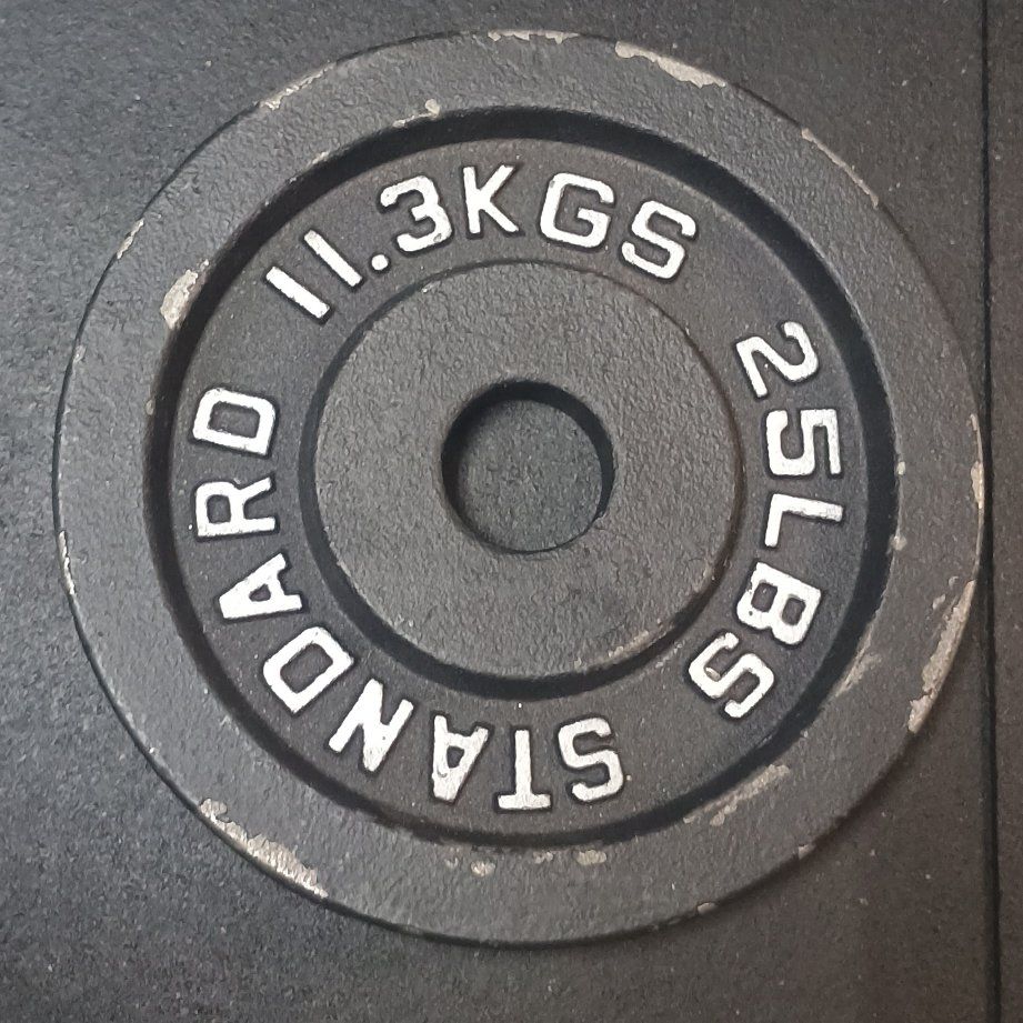 powder coated cast iron 25lb 2in weight plate