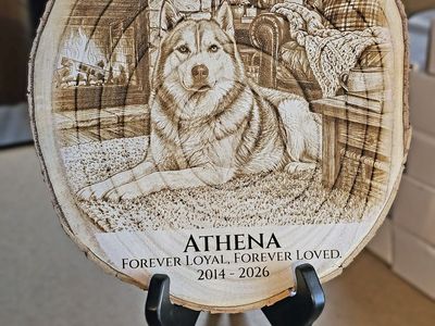 Personalized Pet Memorial Wood Slice Photo Engraving