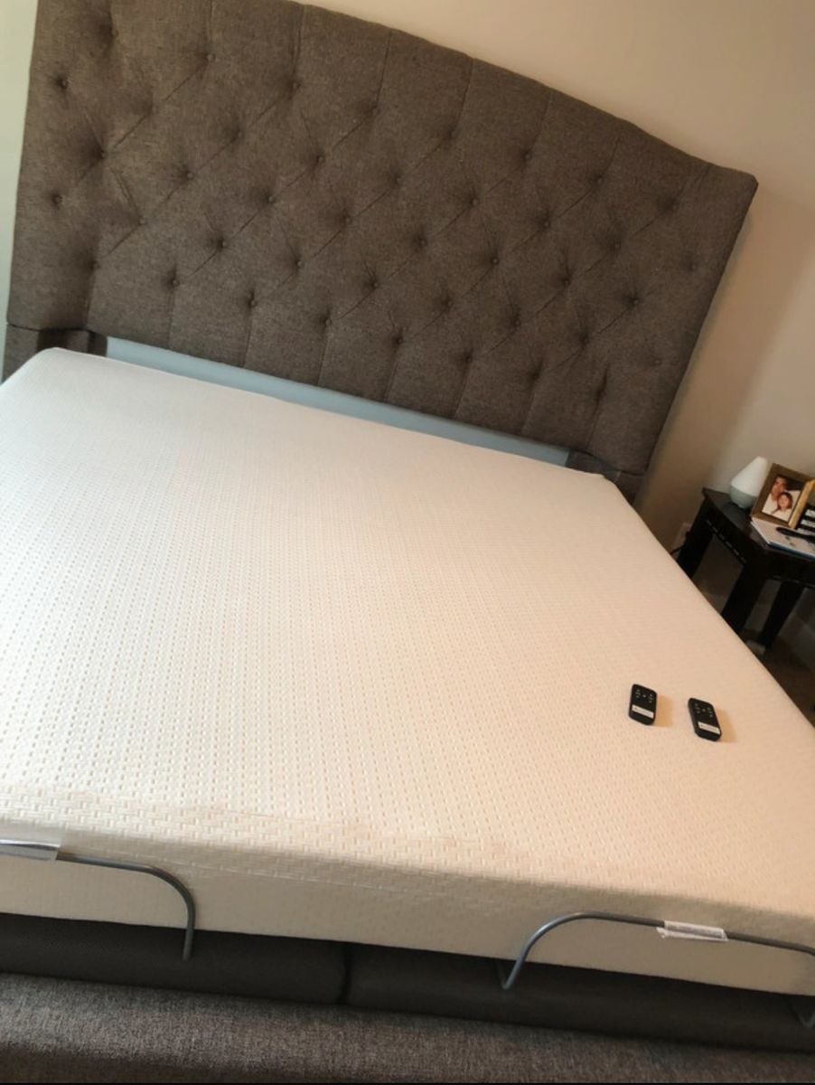 Adjustable King Size Bed with Tufted Headboard & Remote Control