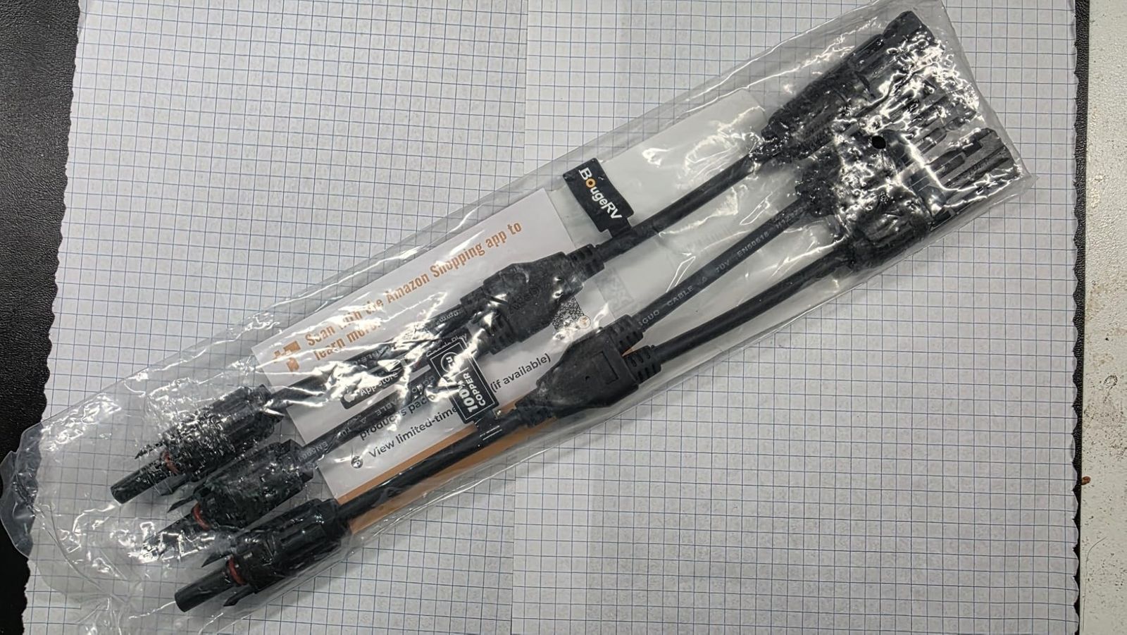 BougeRV Solar Panel Pair Cables Kit Y Branch M/FF and F/MM Parallel Connectors