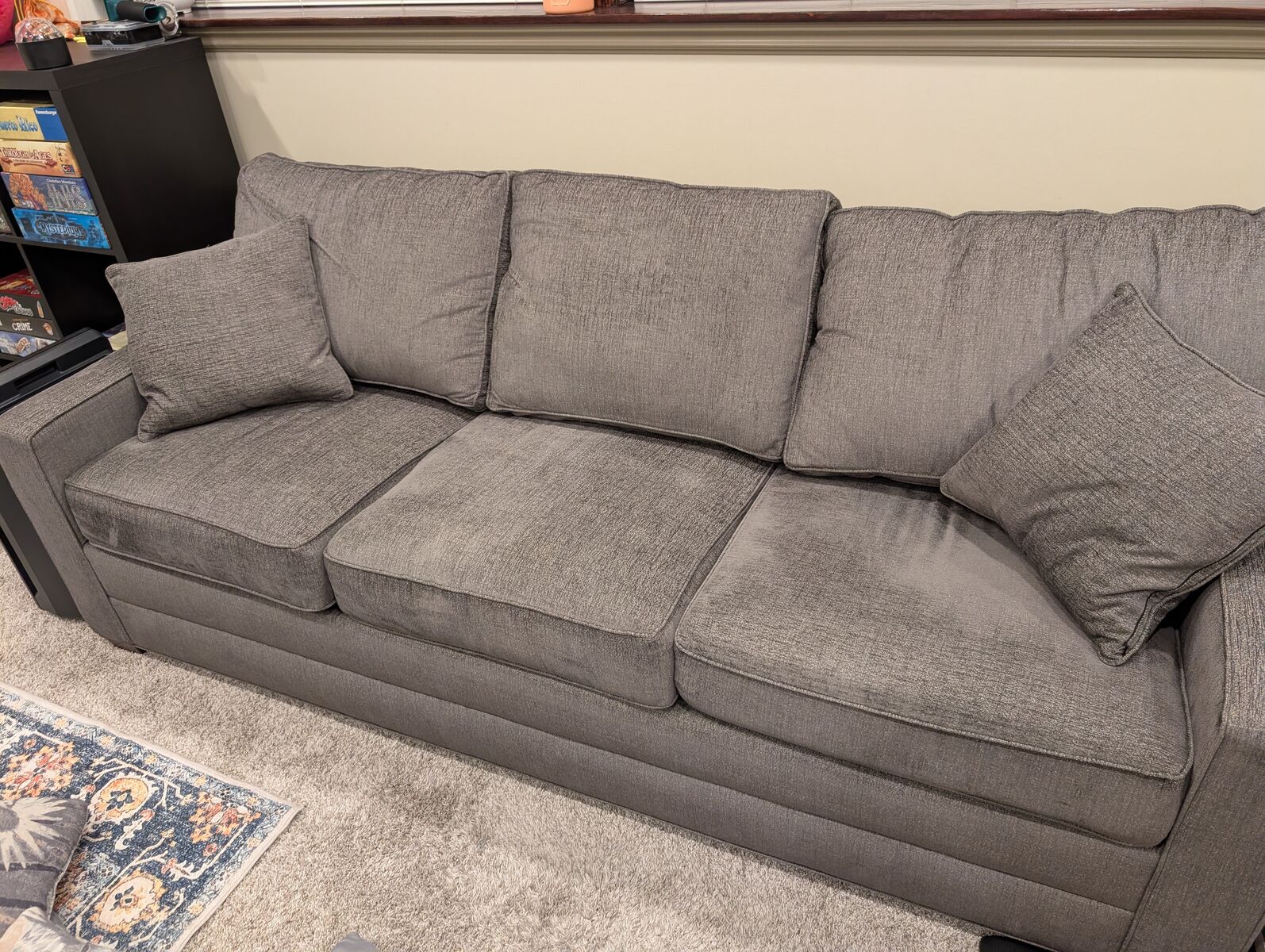 Ethan Allen Charcoal Gray Sofa