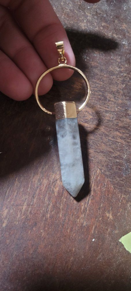 Gold-Tone Crystal Point Pendant Necklace Charm