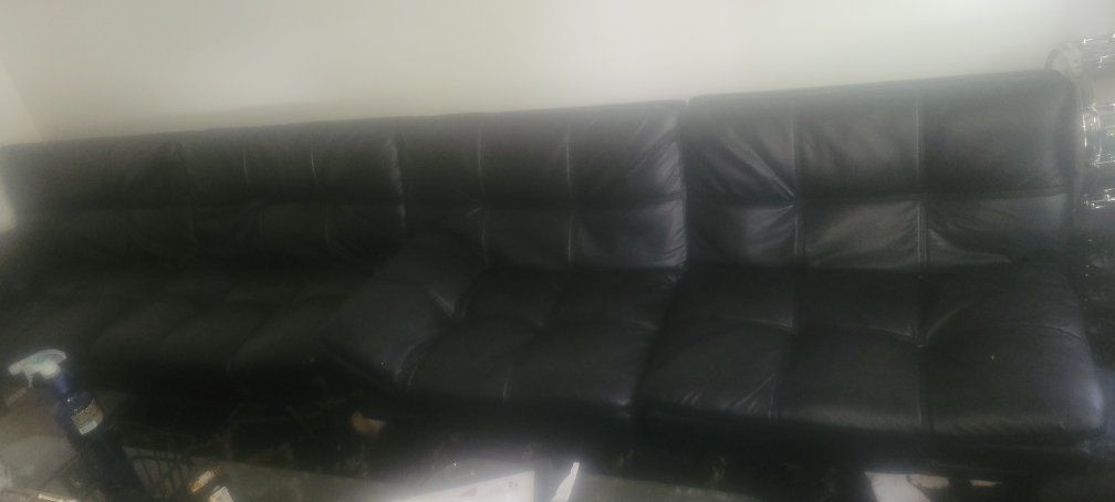Black Leather Futon Couch