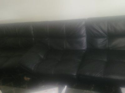 Black Leather Futon Couch