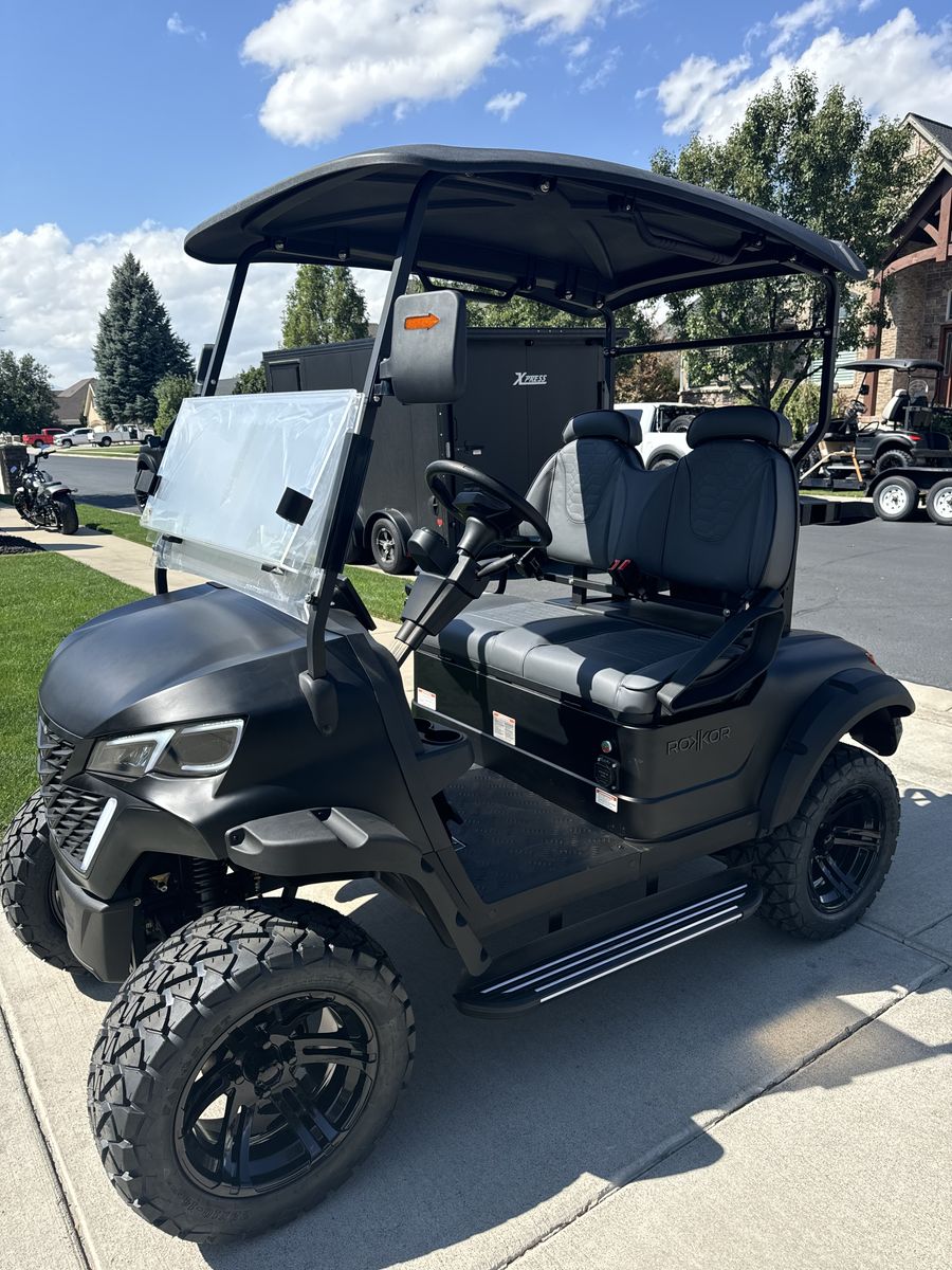 New Matte Black Rokkor Golf Cart w/Heated Seats & Apple Car Play
