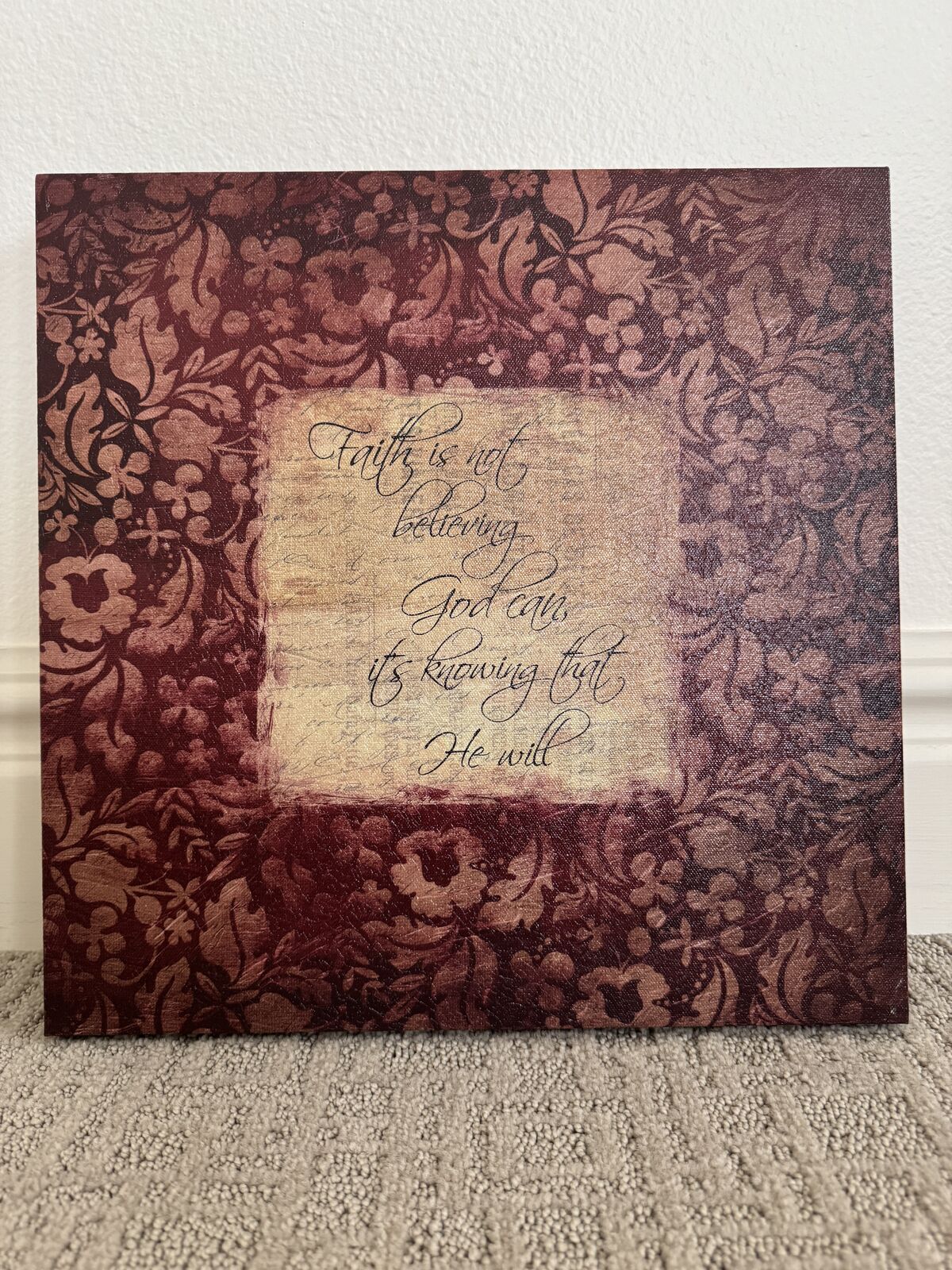 Canvas Cube Art Hanging Faith quote