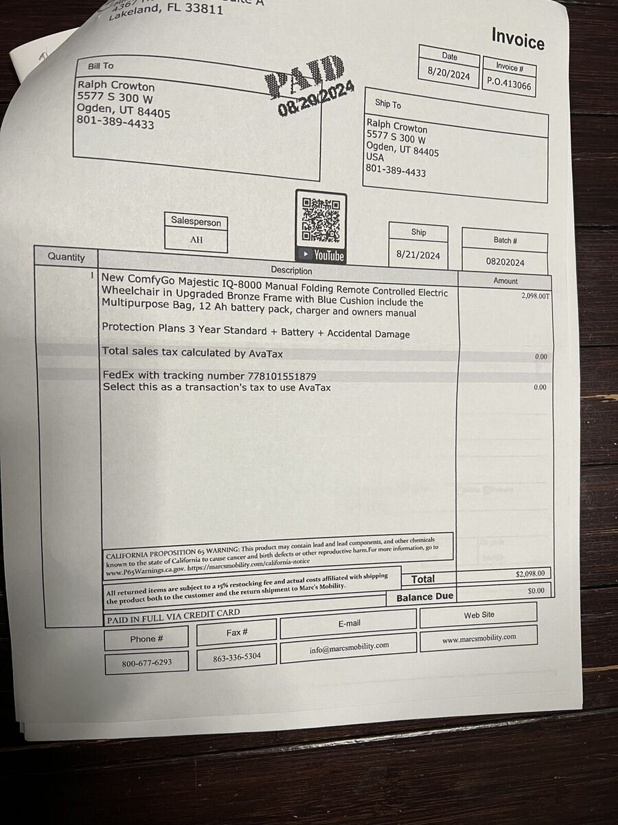 Almost new Motorized WheelChair