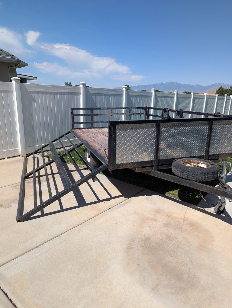 Diablo Utility Trailer - Single Axle, Wooden Deck, Drop-Down Ramp
