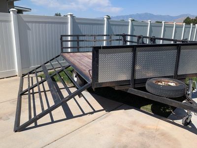 Diablo Utility Trailer - Single Axle, Wooden Deck, Drop-Down Ramp
