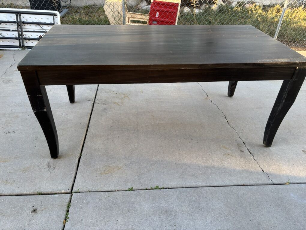 72-in Dining Kitchen Table Large Rectangular Black