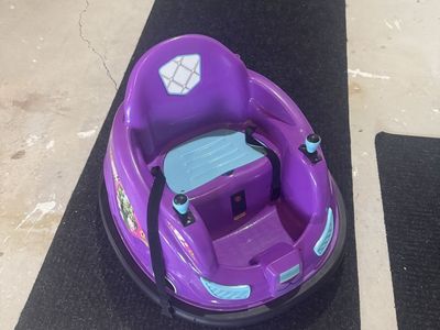 Purple Kids Electric Bumper Car Ride-On Toy with Joystick Controls