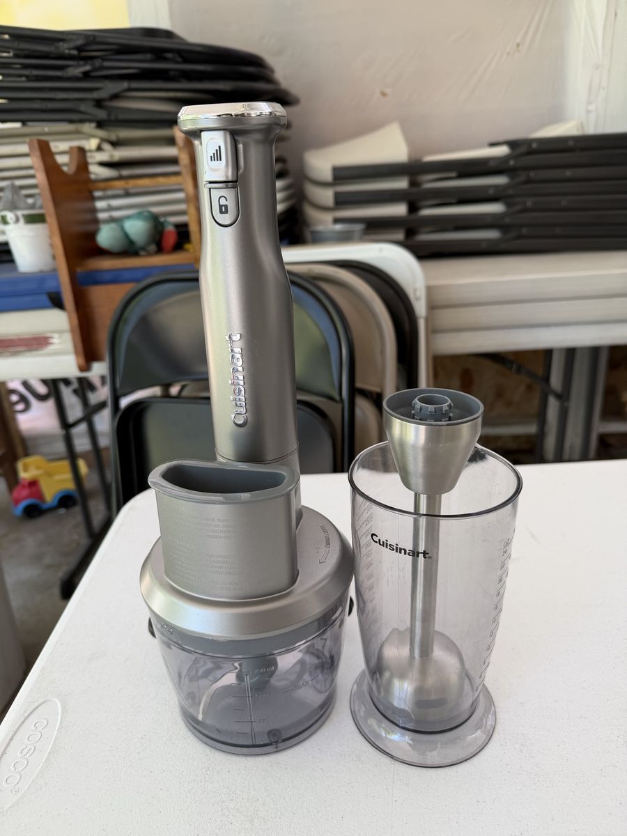 Cuisinart Cordless Hand Blender & Chopper - Gray/Clear - Used